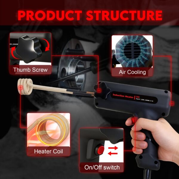 solary h15s infrared heater 1600w 2000w fast heating tool for bolts bearings screws automotive repair portable industrial use
