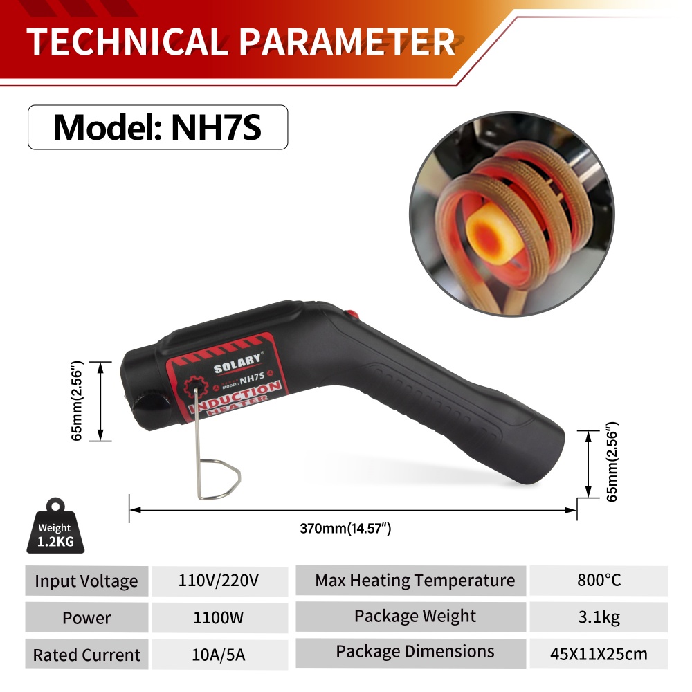 nh7s induction heater 1100w magnetic bolt heater for automotive repair and industrial maintenance