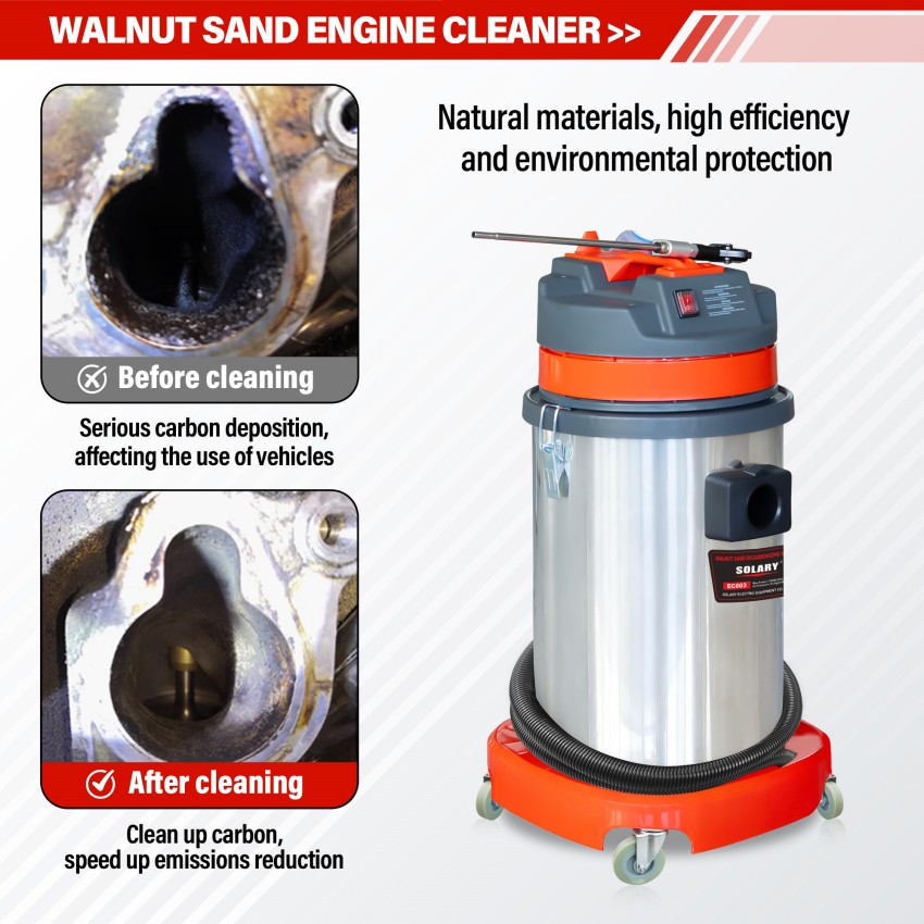solary ec603 30l walnut sand blaster 1300w for engine carbon cleaning
