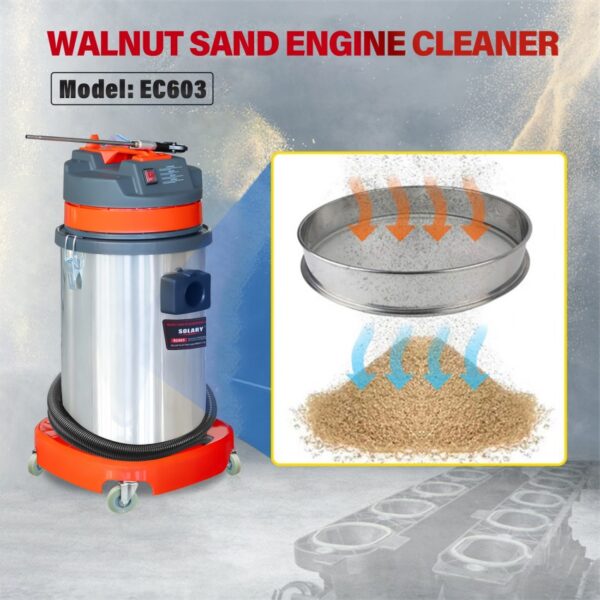 solary ec603 30l walnut sand blaster 1300w for engine carbon cleaning