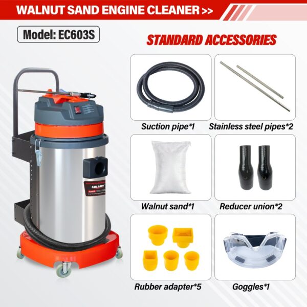 solary ec603s walnut blaster for engine carbon cleaning