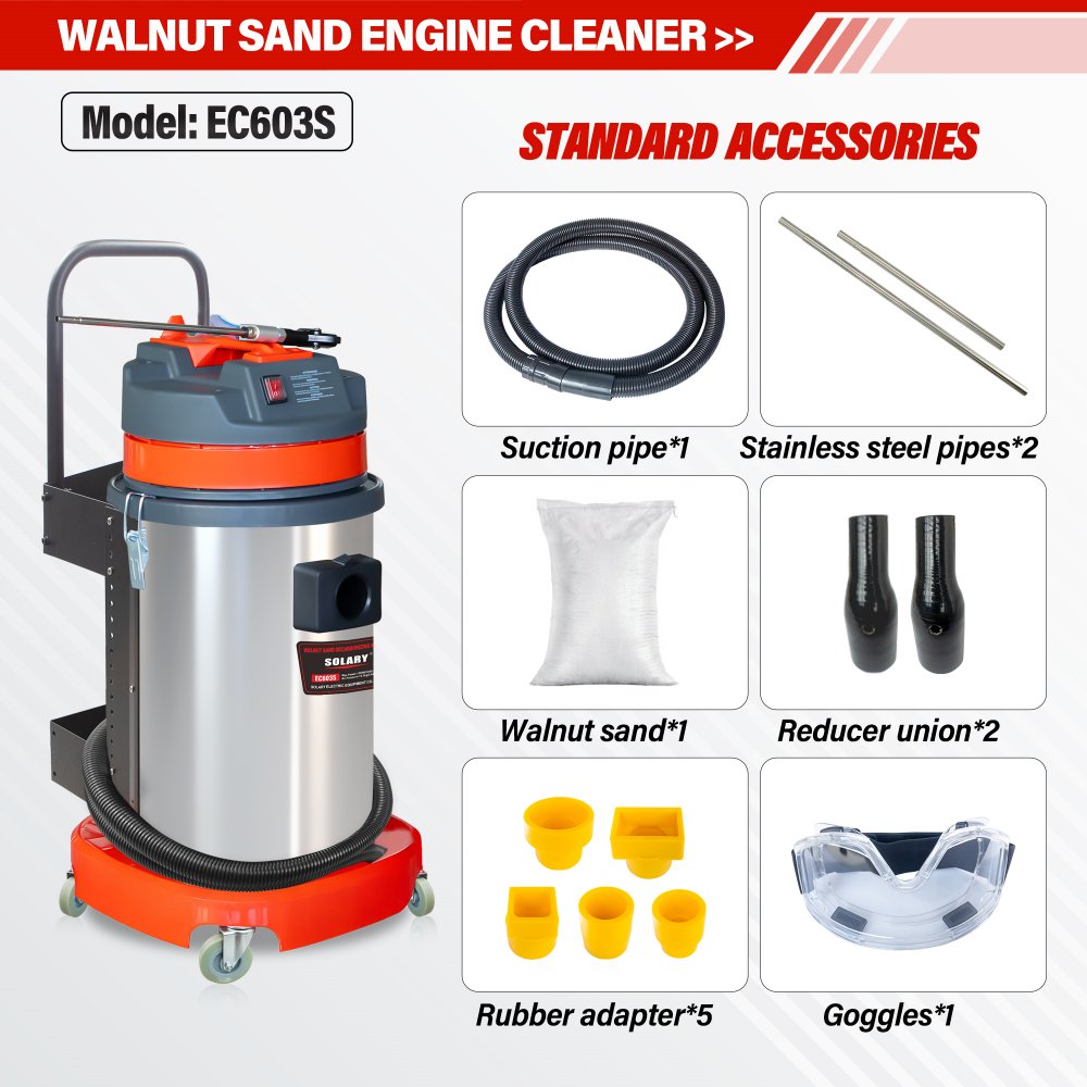 solary ec603s walnut blaster for engine carbon cleaning