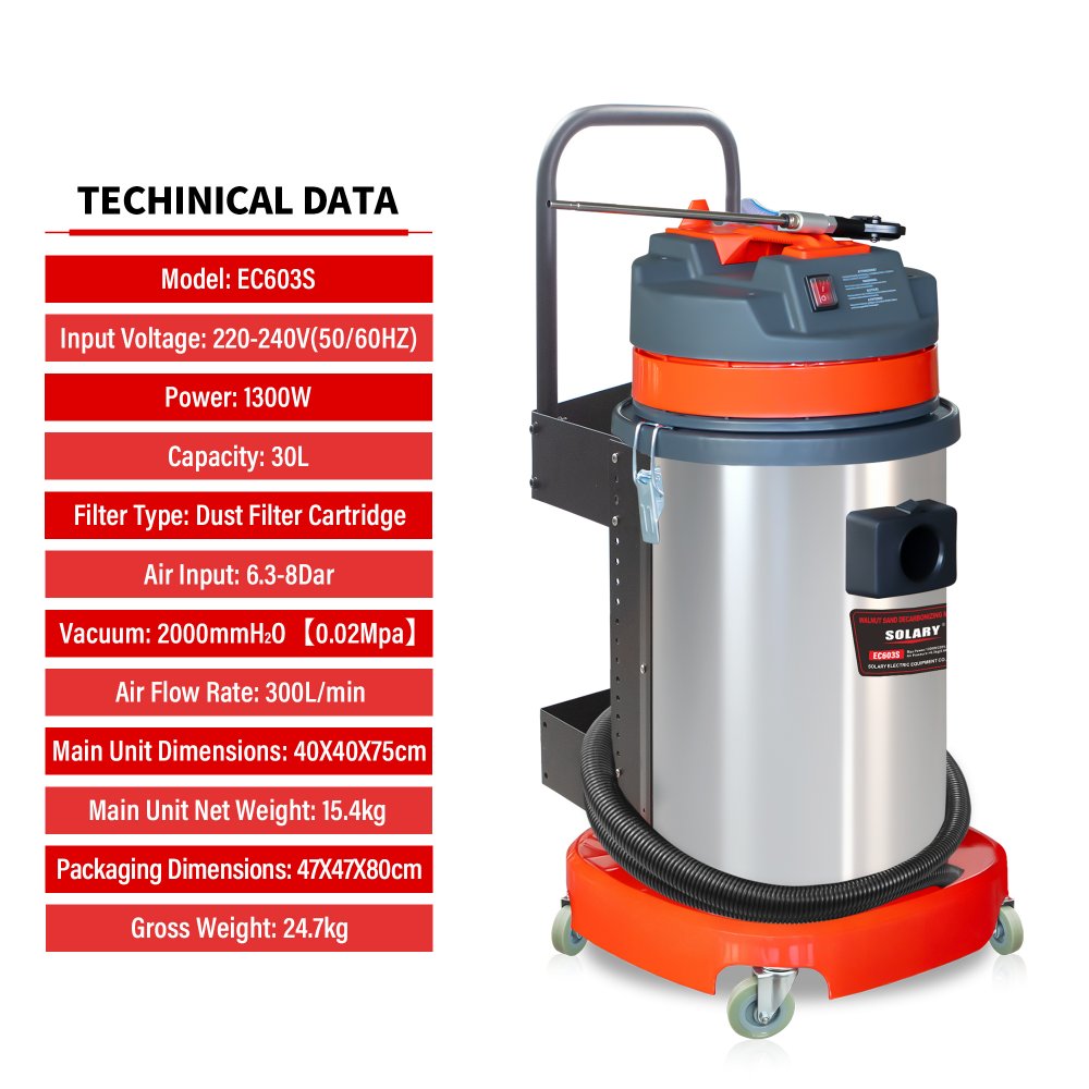 solary ec603s walnut blaster for engine carbon cleaning