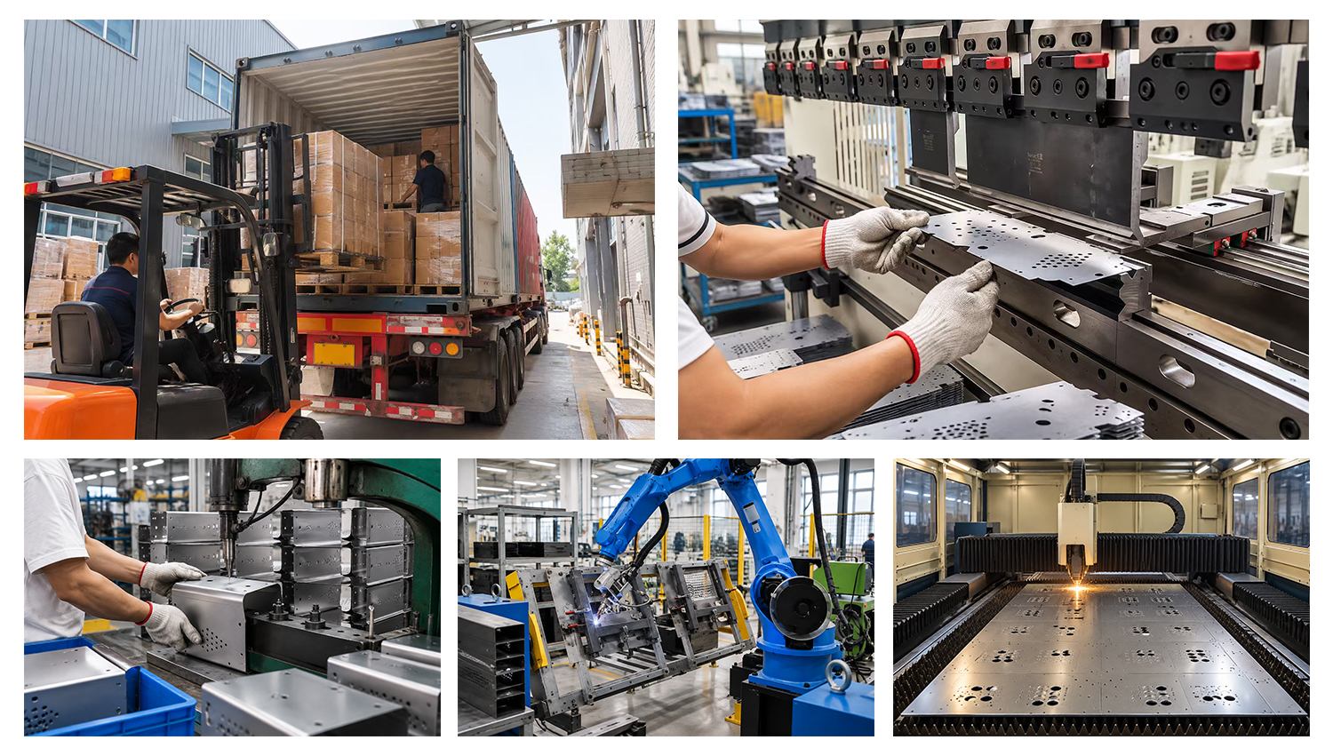 SOLARY automotive equipment manufacturing processes including loading, bending, stamping, robotic handling and laser cutting