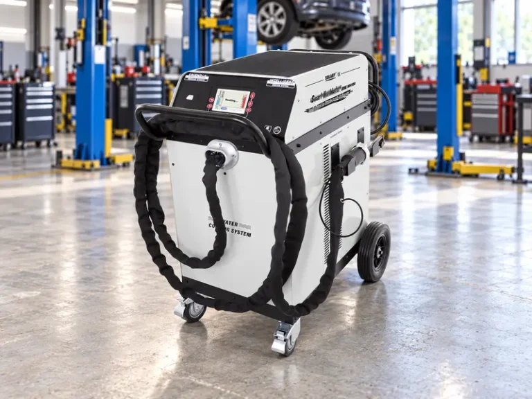 SOLARY NH100 Induction Heater in an automotive repair workshop